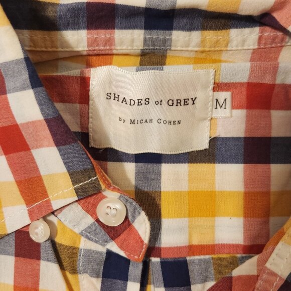 Shades of Grey by Micah Cohen, Spring Plaid Picnic S/S  Shirt - Size Medium - Picture 2 of 8